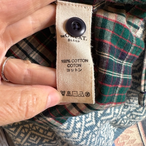 THE GREAT. Cotton plaid button down sleepwear top - Picture 8 of 8